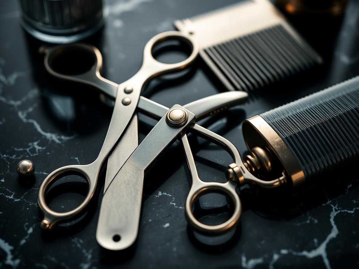 Barber tools on marble
