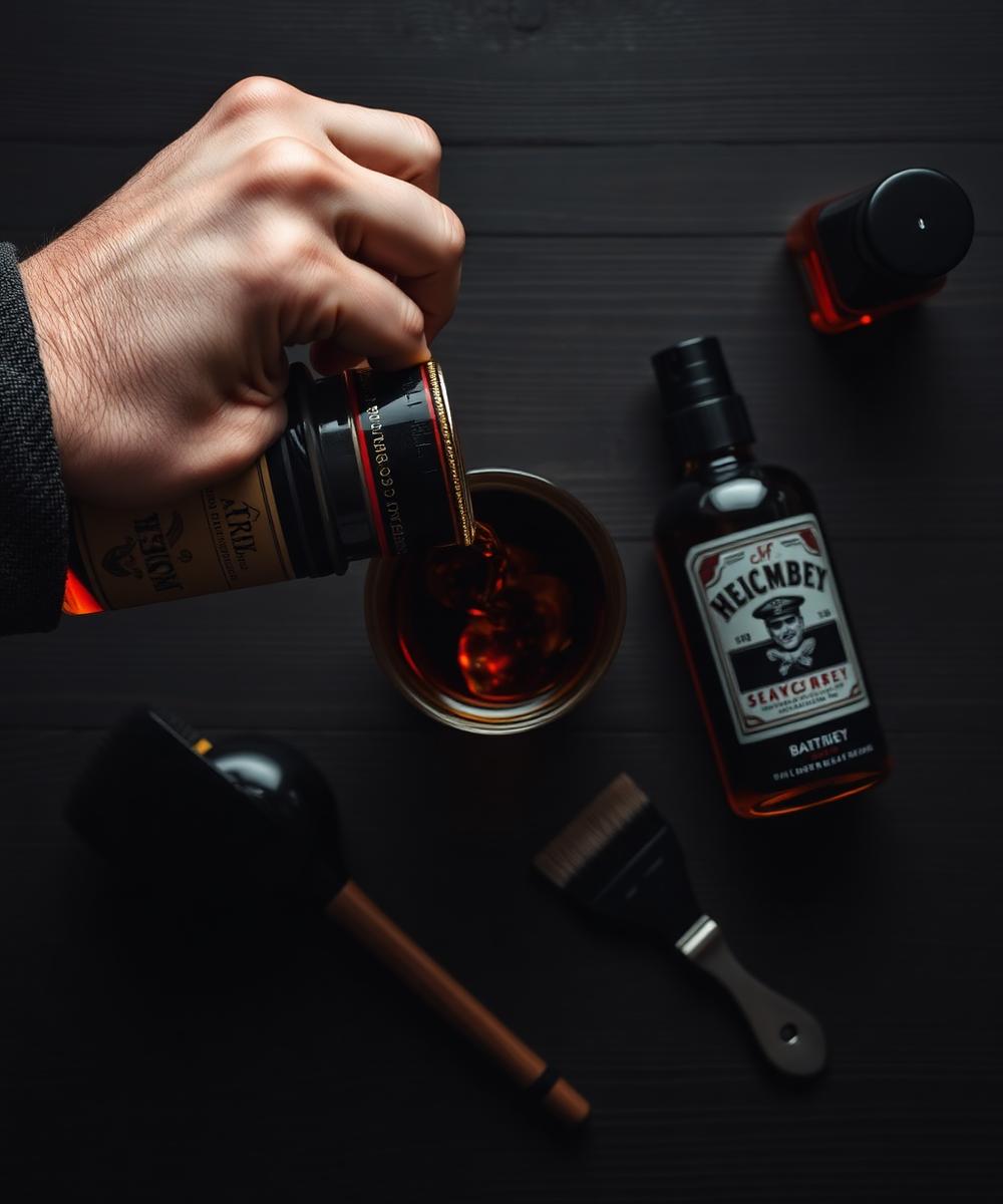 Whiskey and grooming products